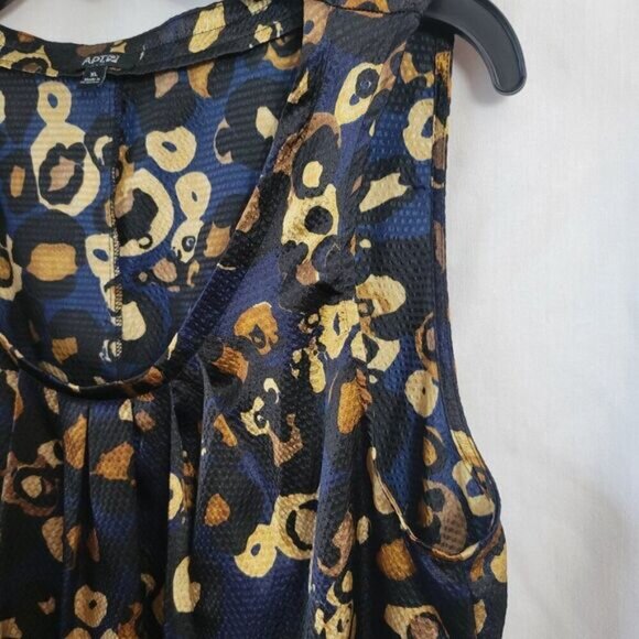 Apt. 9 Dressy Tank Top Sleeveless Metallic XL print fancy Summer Scoop Neck EUC - Picture 8 of 10